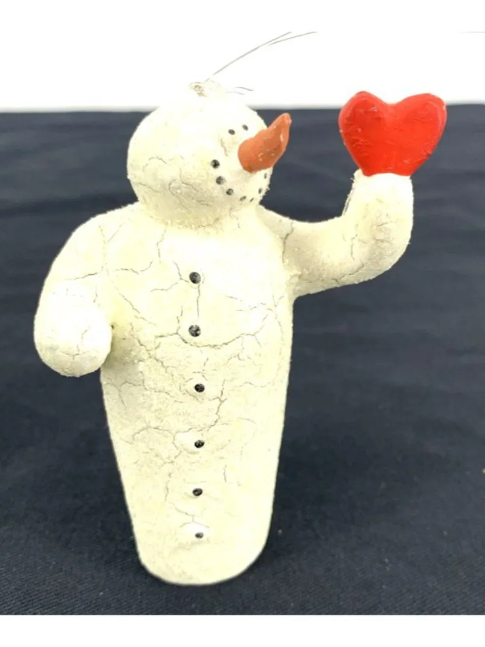 Dept 56 Crackled Snowman Christmas Ornaments 3.5